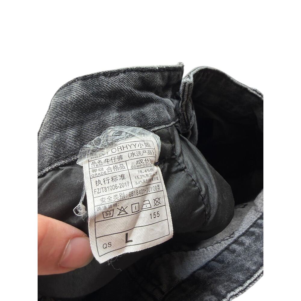 Y2K Gothic Grunge Vintage Casual High Waist Loose Pink Cross Zipper Trim Jean 29 - Picture 8 of 9